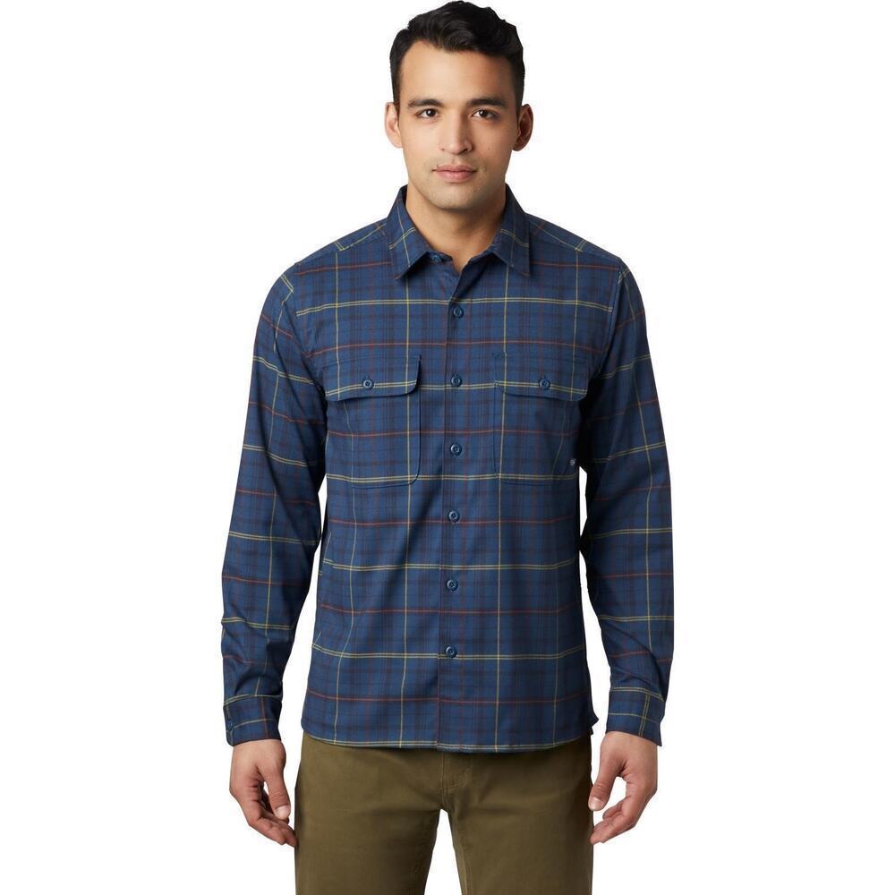 Mountain Hardwear Voyager One Long-Sleeve Flannel Shirt blue plaid Medium